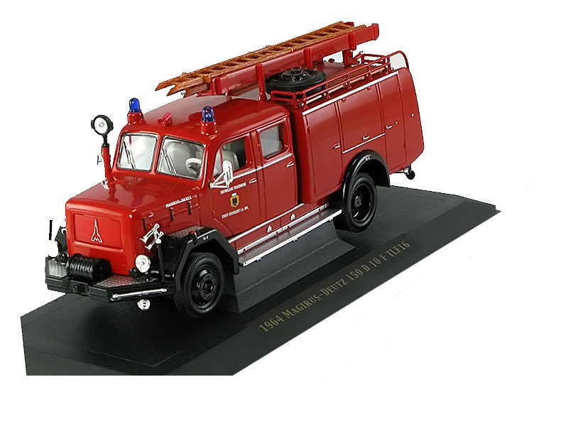 Модель пожарного автомобиля Magirus-Deutz 150D, образца 1964 года, масштаб 1/43  
